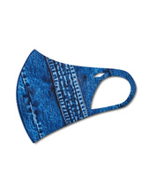 Load image into Gallery viewer, Printed Denim Anti-Bacterial Fashion Face Mask
