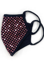 Load image into Gallery viewer, Pre-Order Metallic Checkered Sequin Printed Fashion Face Mask
