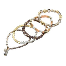 Load image into Gallery viewer, Gray Multi-Beaded Stretch Bracelet
