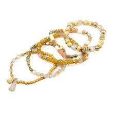 Load image into Gallery viewer, Mustard Multi-Beaded Stretch Bracelet
