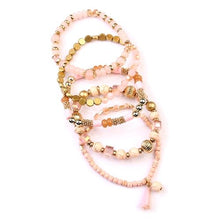 Load image into Gallery viewer, Pink Multi-Beaded Stretch Bracelet
