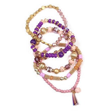 Load image into Gallery viewer, Purple Lover Multi-Beaded Bracelet
