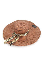 Load image into Gallery viewer, Pre-Order Brim Floppy Hat W/ Leopard Bow
